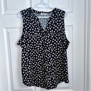 3/25$💥 Mandee top cami tank floral Women XLblack white summer daisy